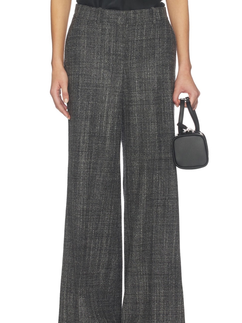 NWT Theory Black Multi Tweed Wide-Leg  Pants